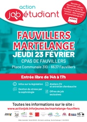 L’Action Job Etudiant Fauvillers/Martelange 2023 se déroulera le jeudi 23 février à Fauvillers