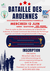 Revivez la Bataille des Ardennes le mercredi 12 juin avec une excursion intergénérationnelle organisée par le Conseil Communal des Enfants