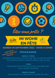 « Im Wohr en Fête » – Venez découvrir les clubs du centre sportif Martelange-Fauvillers ce samedi 03 septembre 2022